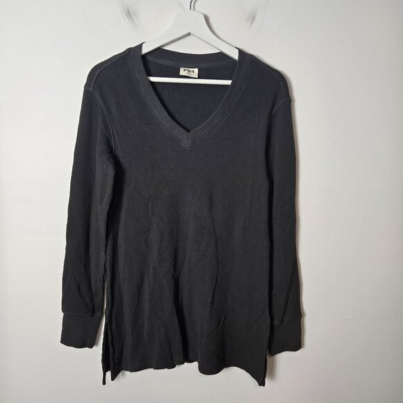 Pact Size XS Brown Organic Cotton Long Sleeve Thermal V-Neck Tunic Top - Picture 9 of 9